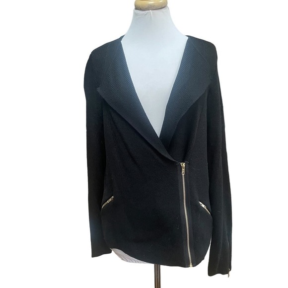 NWT  CHICO'S Moto Cardigan Knit Asymmetrical Zipper Sweater - Picture 10 of 14